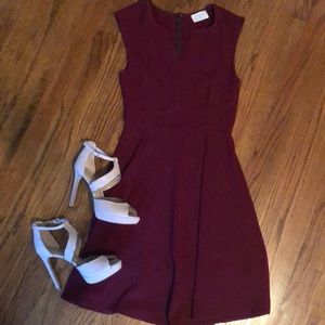Everly ruby red A line dress